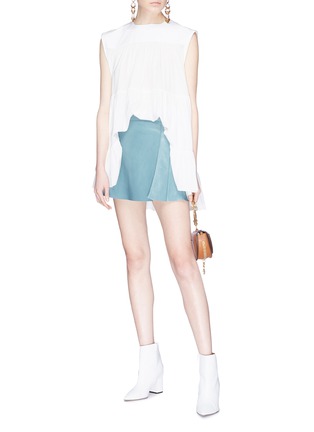 Figure View - Click To Enlarge - CHLOÉ - Pleated lambskin leather skirt
