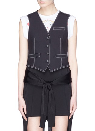 Main View - Click To Enlarge - CHLOÉ - Contrast topstitching cropped waistcoat