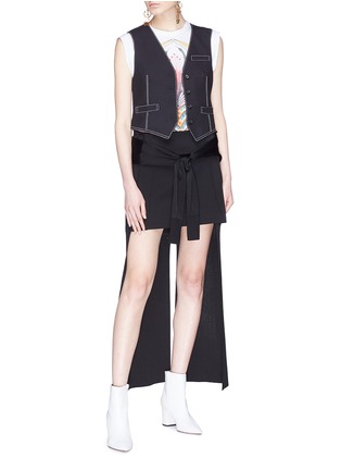 Figure View - Click To Enlarge - CHLOÉ - Contrast topstitching cropped waistcoat