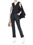 Figure View - Click To Enlarge - CHLOÉ - Cape overlay virgin wool suiting gilet