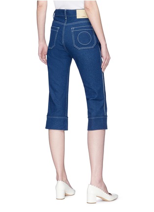 Back View - Click To Enlarge - CHLOÉ - Turn-up cuff cropped denim pants