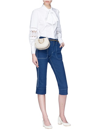 Figure View - Click To Enlarge - CHLOÉ - Turn-up cuff cropped denim pants