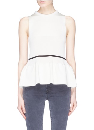 Main View - Click To Enlarge - CHLOÉ - Contrast stripe knit peplum top