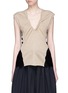 Main View - Click To Enlarge - CHLOÉ - Contrast back twist V-neck wool knit top