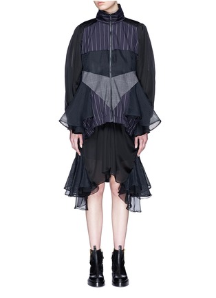 Main View - Click To Enlarge - SACAI - Mix print two-in-one jacket dress