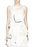 Main View - Click To Enlarge - SACAI - Crochet lace patch organdy sleeveless top