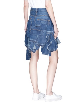 Back View - Click To Enlarge - SACAI - Patchwork denim mini skirt