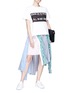 Figure View - Click To Enlarge - SACAI - Sleeve tie asymmetric shirt panel skirt