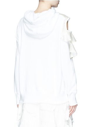 Back View - Click To Enlarge - SACAI - Asymmetric cutout shoulder oversized hoodie