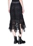 Back View - Click To Enlarge - SACAI - Asymmetric hem guipure lace drape midi skirt