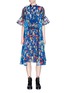 Main View - Click To Enlarge - SACAI - Belted floral print panelled midi dress