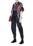 Figure View - Click To Enlarge - SACAI - Belted floral print panelled blouse