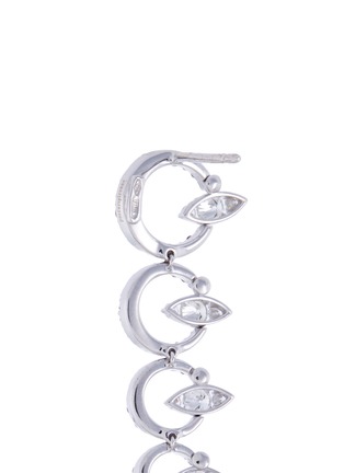 Detail View - Click To Enlarge - FERRARI FIRENZE - Diamond ruby hoop link drop earrings