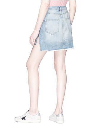 Back View - Click To Enlarge - SANDRINE ROSE - 'The Minnie' zip outseam mini denim skirt