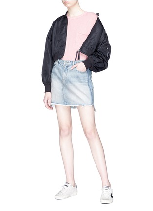 Figure View - Click To Enlarge - SANDRINE ROSE - 'The Minnie' zip outseam mini denim skirt