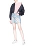 Figure View - Click To Enlarge - SANDRINE ROSE - 'The Minnie' zip outseam mini denim skirt