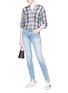 Figure View - Click To Enlarge - SANDRINE ROSE - 'The Hyde' stripe outseam skinny jeans