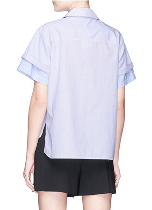 Back View - Click To Enlarge - T BY ALEXANDER WANG - Mix stripe layered poplin top