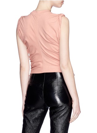 Back View - Click To Enlarge - T BY ALEXANDER WANG - Drawstring outseam high twist cropped top