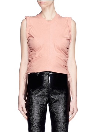 Main View - Click To Enlarge - T BY ALEXANDER WANG - Drawstring outseam high twist cropped top