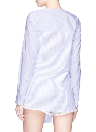 Back View - Click To Enlarge - T BY ALEXANDER WANG - Sleeve tie front mix stripe shirt