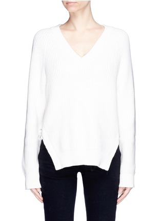 Main View - Click To Enlarge - T BY ALEXANDER WANG - Side split rib knit sweater