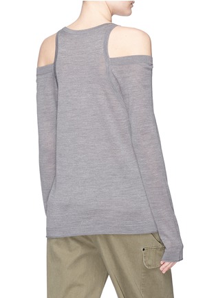 Back View - Click To Enlarge - T BY ALEXANDER WANG - 'Wash & Go' cold shoulder Merino wool sweater