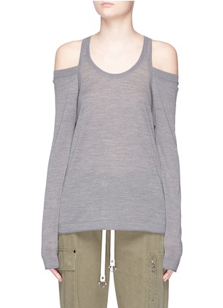 Main View - Click To Enlarge - T BY ALEXANDER WANG - 'Wash & Go' cold shoulder Merino wool sweater