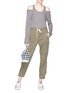 Figure View - Click To Enlarge - T BY ALEXANDER WANG - 'Wash & Go' cold shoulder Merino wool sweater