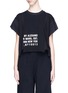 Main View - Click To Enlarge - T BY ALEXANDER WANG - Logo print cropped waffle knit top