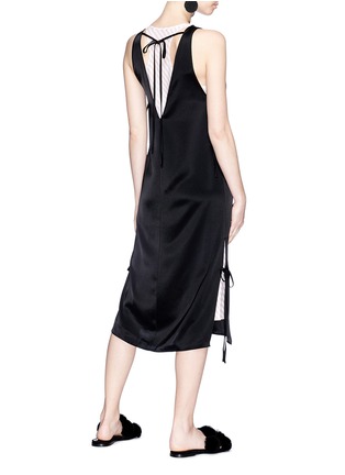 Figure View - Click To Enlarge - T BY ALEXANDER WANG - Racerback underlay tie heavy draped satin dress