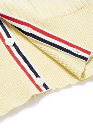 Detail View - Click To Enlarge - THOM BROWNE  - Colourblock cashmere rib knit cardigan