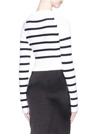 Back View - Click To Enlarge - T BY ALEXANDER WANG - Stripe panel cropped sweater