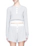 Main View - Click To Enlarge - T BY ALEXANDER WANG - Henley cropped waffle knit sweater