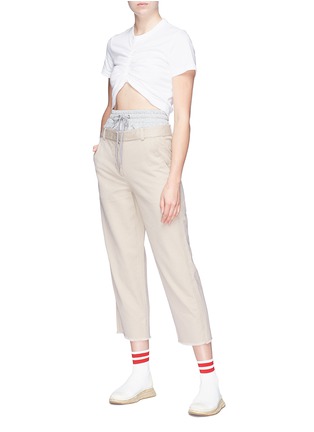 Figure View - Click To Enlarge - T BY ALEXANDER WANG - French terry waist panel chinos