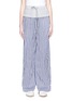 Main View - Click To Enlarge - T BY ALEXANDER WANG - French terry waist panel stripe twill wide leg pants