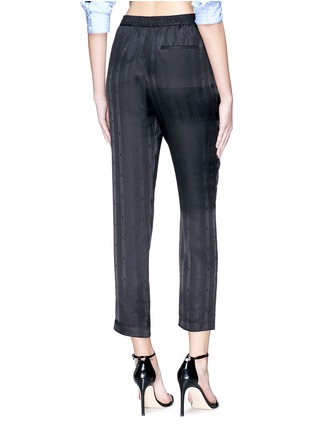 Back View - Click To Enlarge - T BY ALEXANDER WANG - 'T' stripe jacquard silk satin track pants