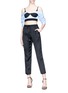 Figure View - Click To Enlarge - T BY ALEXANDER WANG - 'T' stripe jacquard silk satin track pants