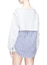Back View - Click To Enlarge - T BY ALEXANDER WANG - Stripe shirt-tail panel sweatshirt