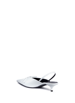 Detail View - Click To Enlarge - BALENCIAGA - 'Knife' bow embellished leather slingback pumps
