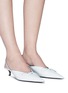 Figure View - Click To Enlarge - BALENCIAGA - 'Knife' bow embellished leather slingback pumps