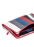 Detail View - Click To Enlarge - BALENCIAGA - 'Bazar' stripe crinkled leather zip pouch