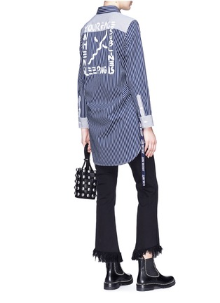 Figure View - Click To Enlarge - LOUSY X LANE CRAWFORD - Ruched outseam stripe shirt dress