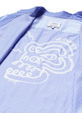 Detail View - Click To Enlarge - LOUSY X LANE CRAWFORD - 'The Blues' embroidered stripe shirt