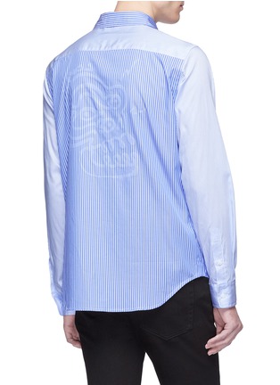 Back View - Click To Enlarge - LOUSY X LANE CRAWFORD - 'The Blues' embroidered stripe shirt