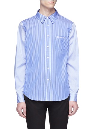 Main View - Click To Enlarge - LOUSY X LANE CRAWFORD - 'The Blues' embroidered stripe shirt