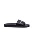 Main View - Click To Enlarge - BALENCIAGA - 'Piscine' logo print lambskin leather slide sandals