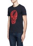 Front View - Click To Enlarge - ALEXANDER MCQUEEN - Contrast pattern skull print T-shirt