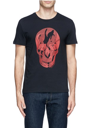 Main View - Click To Enlarge - ALEXANDER MCQUEEN - Contrast pattern skull print T-shirt
