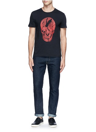 Figure View - Click To Enlarge - ALEXANDER MCQUEEN - Contrast pattern skull print T-shirt